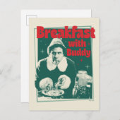 Frühstück mit Buddy Feiertagspostkarte (Vorne/Hinten)