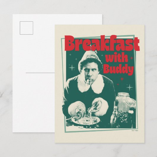 Frühstück mit Buddy Feiertagspostkarte (Vorne/Hinten)