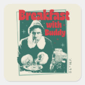 Frühstück mit Buddy Quadratischer Aufkleber (Vorderseite)
