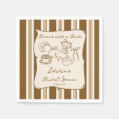 Frühstück mit der Braut Retro-Kaffee-Junggesellinn Serviette (Vorderseite)