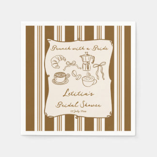 Frühstück mit der Braut Retro-Kaffee-Junggesellinn Serviette