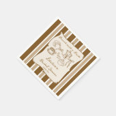 Frühstück mit der Braut Retro-Kaffee-Junggesellinn Serviette (Ecke)