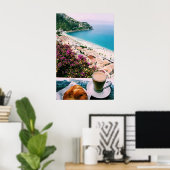 Frühstück mit Küstenansicht Fotografie Print Poster (Heimbüro)