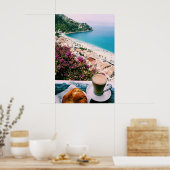 Frühstück mit Küstenansicht Fotografie Print Poster (Küche)