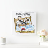 Frühstück mit Lincoln Funny Wall Clock Quadratische Wanduhr (Zuhause)