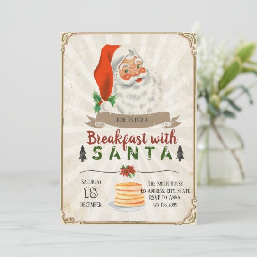 Frühstück mit Sankt-Party Einladung (Stehend Vorderseite)