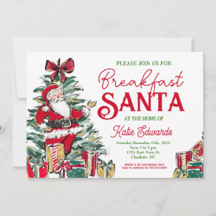 Frühstück mit Santa Invite, Santa Breakfast, Einladung