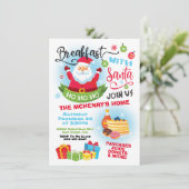 Frühstück mit Santa Pancakes Weihnachts-Einladung Einladung (Stehend Vorderseite)