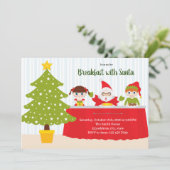 Frühstück mit Santa Party Einladung (Stehend Vorderseite)