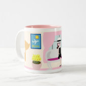 Frühstück mit Stephanie Deluxe Zweifarbige Tasse (Vorderseite Links)