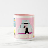 Frühstück mit Stephanie Deluxe Zweifarbige Tasse (Mittel)