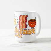 Frühstück mit Toast, Ei, Bacon und Kaffee Kaffeetasse (VorderseiteRechts)