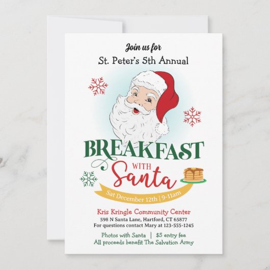Frühstück mit Weihnachten Einladung (Vorderseite)