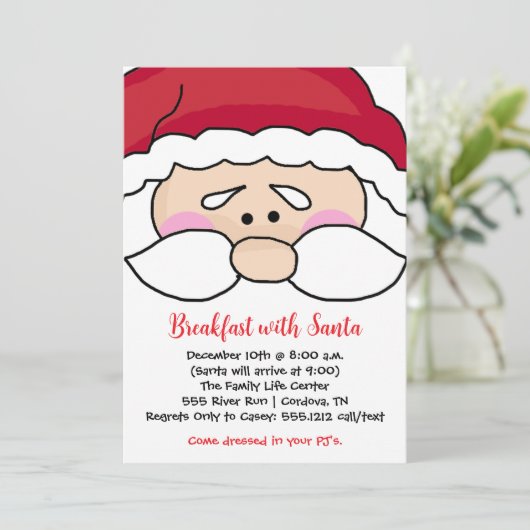 Frühstück mit Weihnachten Einladung (Stehend Vorderseite)