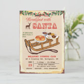 Frühstück mit Weihnachten-Party Einladung (Stehend Vorderseite)