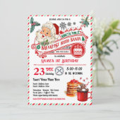 Frühstück mit Weihnachtsfest Geburtstagsparty Einladung (Stehend Vorderseite)