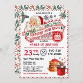 Frühstück mit Weihnachtsfest Geburtstagsparty Einladung (Vorne/Hinten)