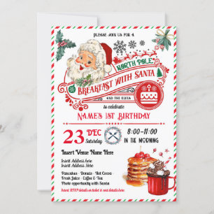 Frühstück mit Weihnachtsfest Geburtstagsparty Einladung