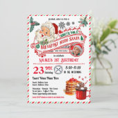 Frühstück mit Weihnachtskid Geburtstag Foto Einladung (Stehend Vorderseite)