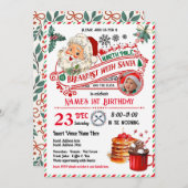 Frühstück mit Weihnachtskid Geburtstag Foto Einladung (Vorne/Hinten)