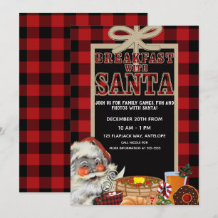 Frühstück mit Weihnachtsmann Brunch Roter Buffalo  Einladung