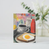 Frühstück Mixed Media Collage Postkarte (Stehend Vorderseite)