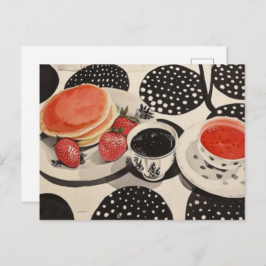 Frühstück morgens postkarte (Vorne/Hinten)