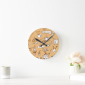 Frühstück Muster 2 Runde Wanduhr (Zuhause)