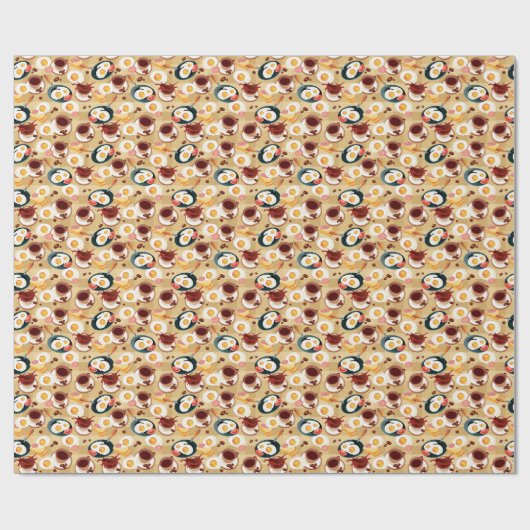 Frühstück Muster 3 Geschenkpapier (Flach)