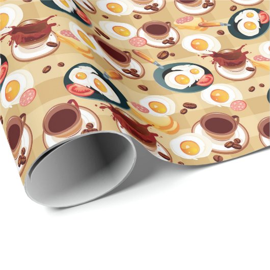 Frühstück Muster 3 Geschenkpapier (Rolleneckpunkt)