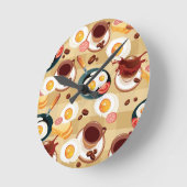 Frühstück Muster 3 Runde Wanduhr (Winkel)