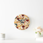 Frühstück Muster 3 Runde Wanduhr (Zuhause)