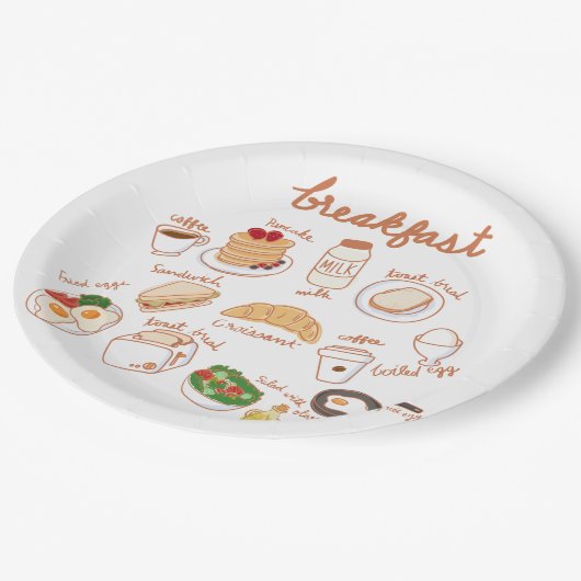 Frühstück Pappteller (Schrägansicht)
