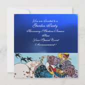 FRÜHSTÜCK PARTY GARTEN, Blauer Saphir Einladung (Rückseite)