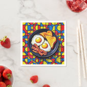 Frühstück Pop-Art Serviette (Beispiel)