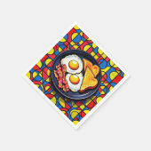 Frühstück Pop-Art Serviette (Ecke)