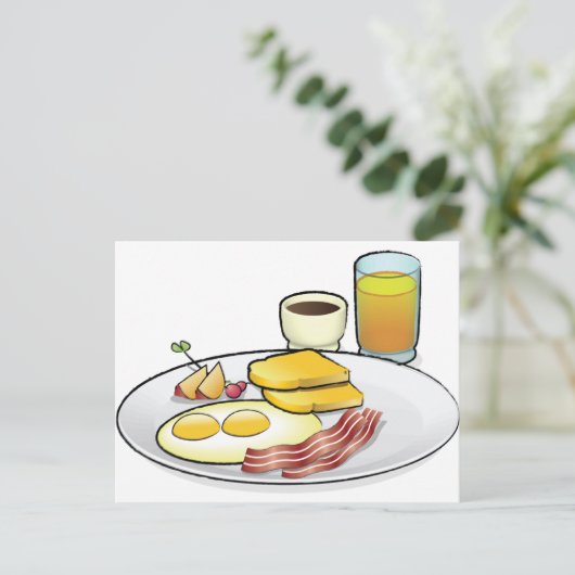 Frühstück Postkarte (Stehend Vorderseite)