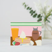 Frühstück Postkarte (Stehend Vorderseite)