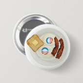 Frühstück Pro-Obama 2012 Button (Vorne & Hinten)