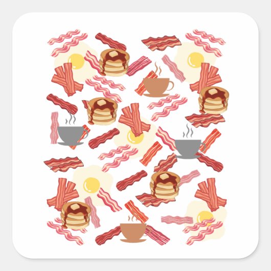 Frühstück Quadratischer Aufkleber (Vorderseite)