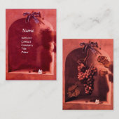 FRÜHSTÜCK ROT HANGED GRAPES Rustikal Visitenkarte (Vorne/Hinten)