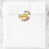 Frühstück Runder Aufkleber (Tasche)