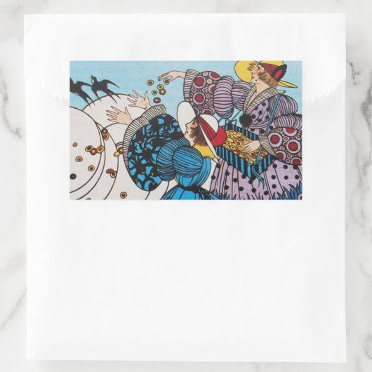 FRÜHSTÜCK / SCHNELLKOSTENDESIGNER RECHTECKIGER AUFKLEBER (Tasche)