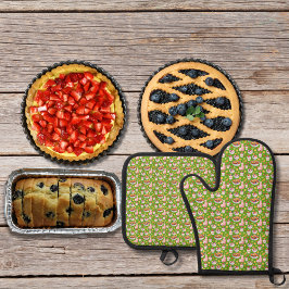 Frühstück Smoothies und Früchte grün Ofenhandschuh & Topflappen-Set