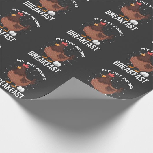 Frühstück Spaß Huhn Kack Eier Funny Farming Geschenkpapier (Ecke)