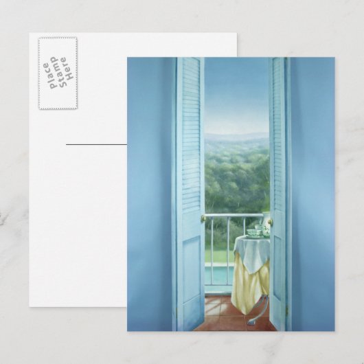 Frühstück St. Maxime 1984 Postkarte (Vorne/Hinten)