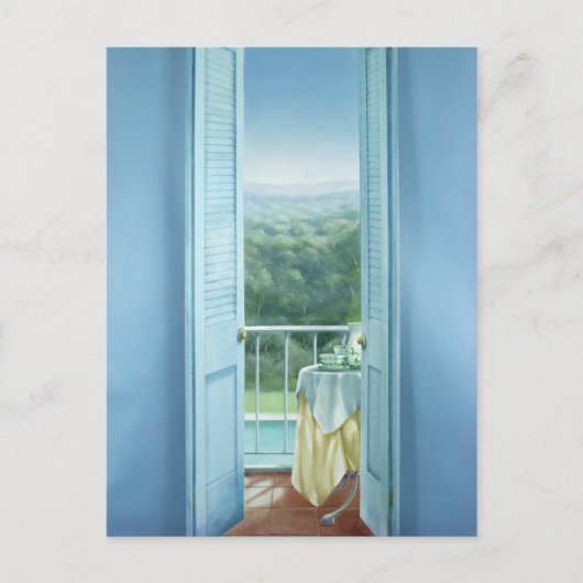 Frühstück St. Maxime 1984 Postkarte (Vorderseite)