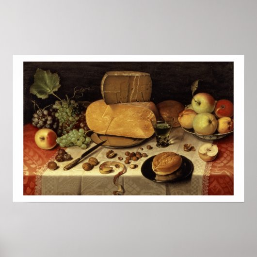 Frühstück Stillleben, 1613 (Öl auf Leinwand) Poster (Vorne)