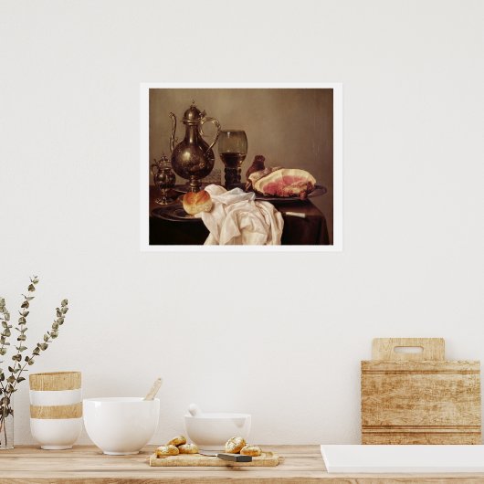 Frühstück Stillleben (Öl auf Tafel) Poster (Küche)