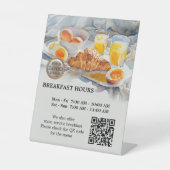 Frühstück Stunden Hotel Gästehaus Logo QR Code Sockelschild (Vorderseite)